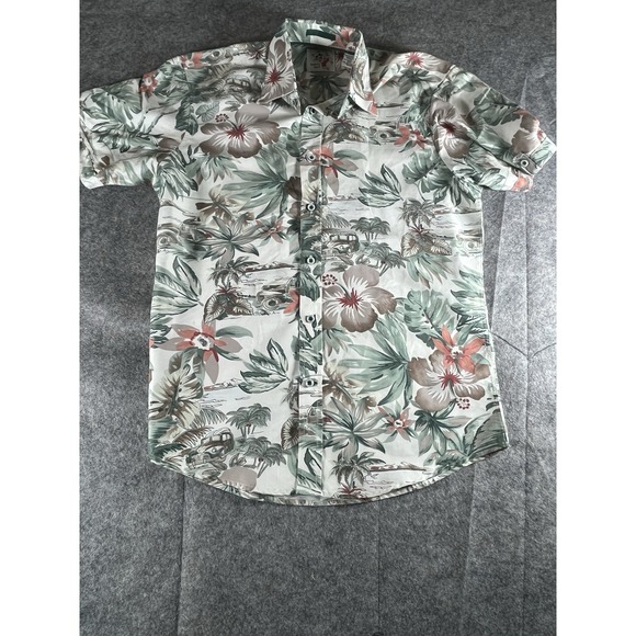 Other - Marti‎ Kat Hawaiian Shirt Men's M  Button Front Floral Jeep Short Sleeves